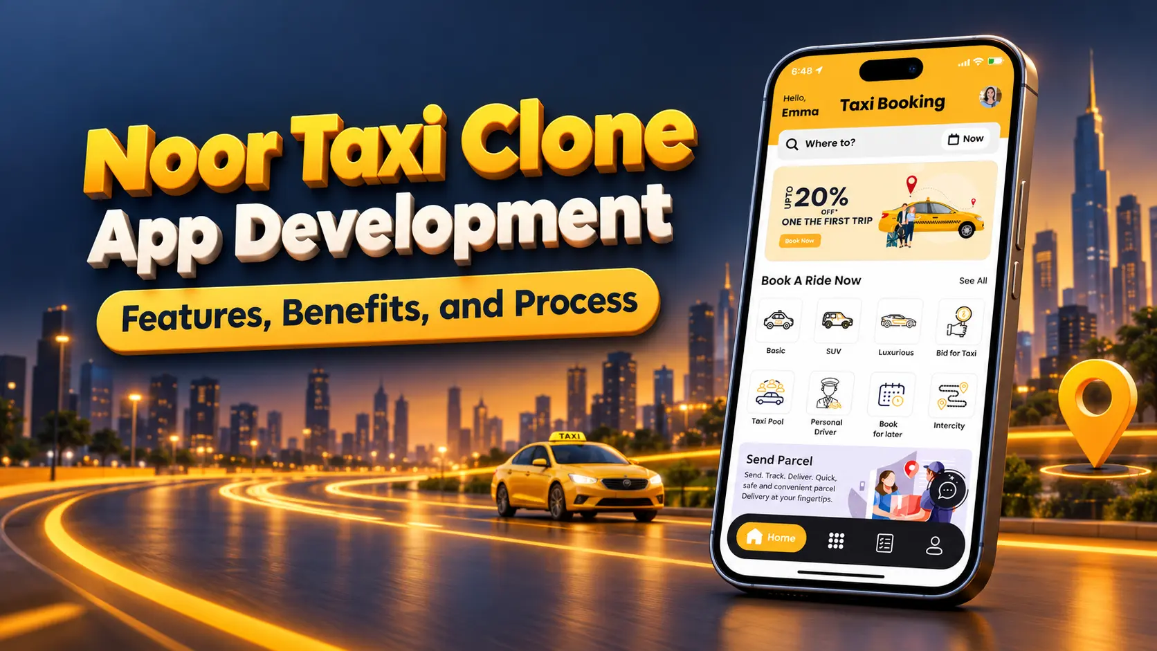 noor taxi clone app features benefits and process